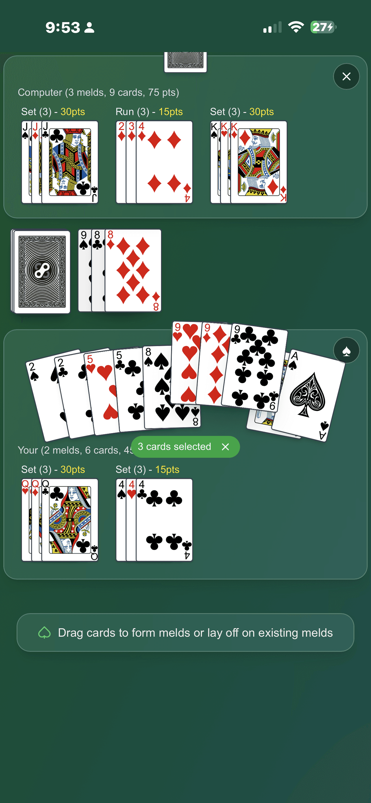 Rummy 500 screenshot 4